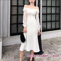 韓国♡上品　パフスリーブ ワンピース　女っぽ モテかわ レーディス服長袖　美脚
