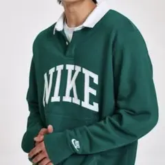 M 新品 ナイキ メンズ ポロ スウェット デカロゴ NIKE トレーナー
