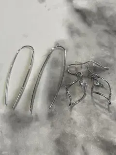 3COINS スリーコインズ シルバー ピアス2個セット