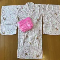 シュガーバニーズ 浴衣 兵児帯 ピンク　120-140のサムネイル