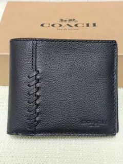 未使用品ですが、ワケアリ！ COACH ブラック 二つ折り財布+パスケース