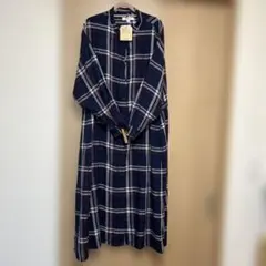 niko and.. ネイビー チェック シャツワンピース Mサイズ