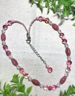 春めき♡ピンクビーズのネックレス