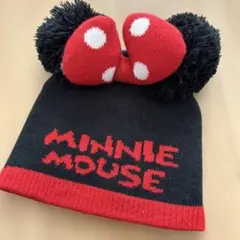 ミニーマウス ニット帽 耳付き