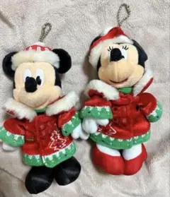 ②ディズニー クリスマス 2012 ミッキー ミニー ぬいぐるみバッジ