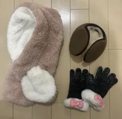 キッズ マフラー 手袋 耳当て 3点セット 子供