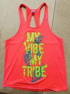 ズンZumba オレンジ プリント タンクトップ