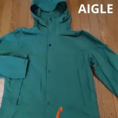 AIGLE フード付きナイロンジャケット 緑 M