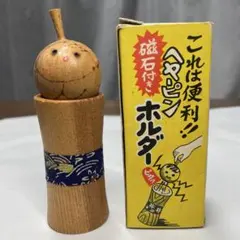 [쇼와 레트로] 나무자석이 달린 헤어핀 홀더 인형