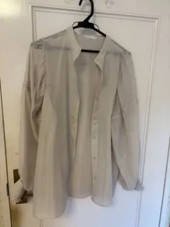 シースルー ホワイト シャツ バルーンスリーブ