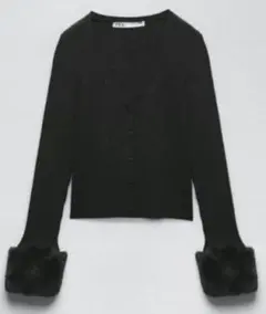 ZARA 袖フェイクファー　カーディガン