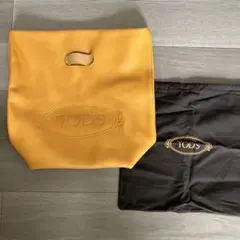 TOD'S トッズイエロー レザートートバッグ 保存袋付き