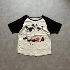 grunge cat raglan short sleeve shirt y2kのサムネイル