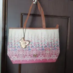 ANNA SUI アナスイ トートバッグ バタフライ ベージュ 光沢生地 - メルカリ
