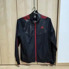 adidas CLIMALITE ジャージ ジャケット 黒×赤　L 美品のサムネイル