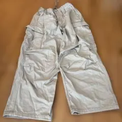 ライトグレー カーゴパンツ ゴムウエスト
