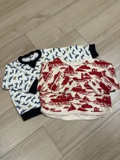 プチバトー　長袖　2点セット　柄