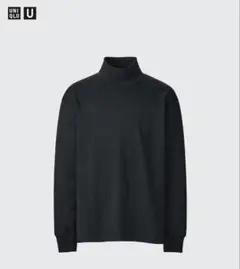 ユニクロU ブラッシュドモックネックTシャツ長袖　メンズXL ブラック