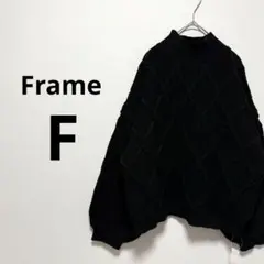 新品 レディース ニット セーター アーガイル ひし形 タートル 黒 シンプル