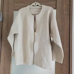 【LOUNGEDRESS】 スウェットライクブルゾン ライトベージュのサムネイル