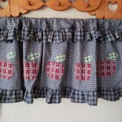 ♡カントリーリンゴのアップリケカフェカーテン♡雑貨