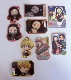 【非売品あり】鬼滅の刃 禰豆子 & 伊之助 シール・カード 9点まとめセット