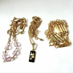 リ*ツ様 ゴールド ネックレス イミテーション メッキ 3点