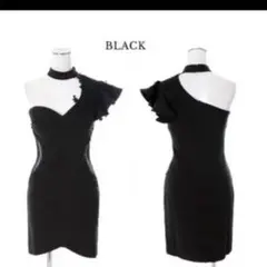 jewels チョーカー付き　ワンショル　ミニドレス　ブラック　Sサイズ