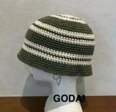 クラッシャーハット　コットン　クロシェハット　ニット帽　ハンドメイド