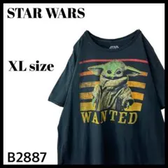 スターウォーズ マンダロリアン ベビーヨーダ Tシャツ WANTED 黒 XL
