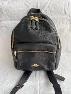 コーチ ダウンタウン バックパック ペブルドレザー 本革 ロゴ 型押し