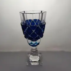 オールド・バカラ レアカラー ブルークリスタル製 グラス&ソーサー