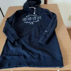 Champion ネイビー フード付きパーカーロングM