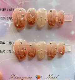 新品 グラデーションラメネイルチップ 10個セット