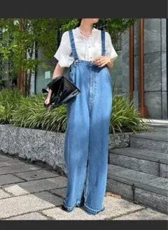 DOUDOUライトブルー デニム サロペット