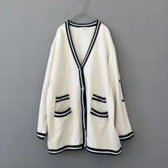 イエナ IENA レタードカーディガン ニット Vネック アイボリー