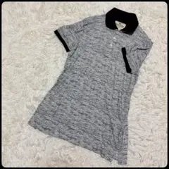 【Hollister】ホリスター バイカラー半袖ポロシャツ S グレー メンズのサムネイル