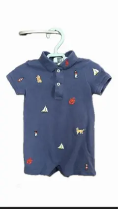 ラルフローレン ネイビー ロンパース 6M