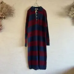 【美品】ジャーナルスタンダードレリューム☆ ポロニットボーダーワンピース