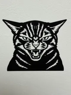 3Dプリント ウォールアート「Hissing Cat（威嚇する猫）」