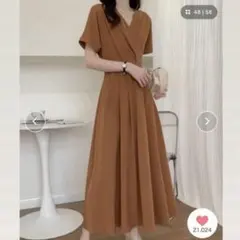 ABITOKYO カシュクールAラインフレアワンピース　ブラウン　Mサイズ