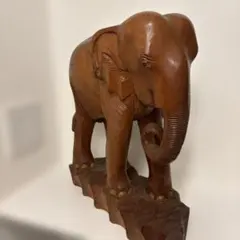 木彫り ゾウ 置物 木製 彫刻 インテリア アジアン