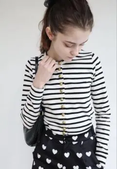 epine♡arm volume knit ブラック ÉPINE border arm volume knit - メルカリ