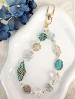 【ハンドメイド】ビーズストラップ/ スマホストラップ