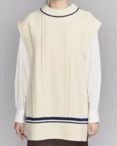 BEAUTY&YOUTH UNITED ARROWSウールケーブルニットベスト