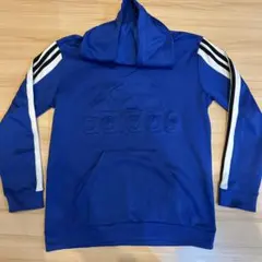 adidas 青 フード付きパーカー
