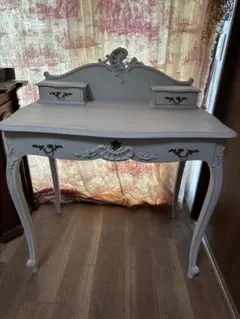 アンティーク　アモワールコンソールテーブルデスク1900's ホワイトシャビー アンティーク アモワールコンソールテーブルデスク1900's ホワイト