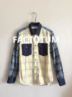 FACTOTUM クレイジーパターン ネルシャツ 長袖 チェック　黄色のサムネイル