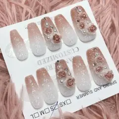 【1点限定】【美品】結婚式 グラデーションネイルチップセット薔薇