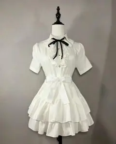 SNIDEL ティアードラッフルミニドレス セット WHT 0サイズ - メルカリ